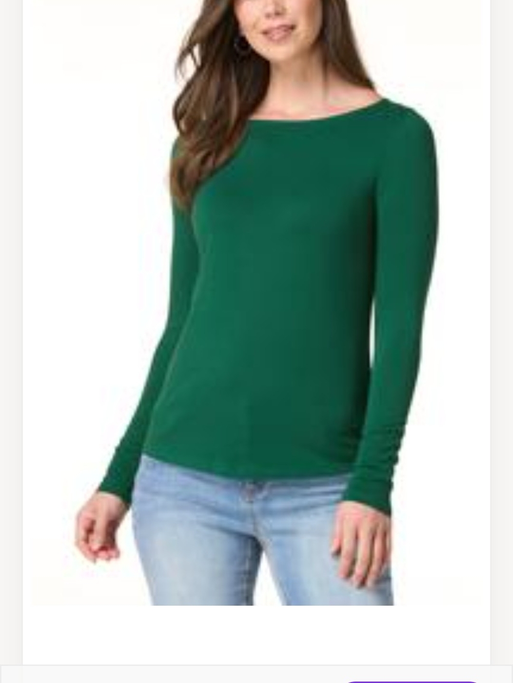 Knit Soft Deep Green Boatneck Long Sleeve Top